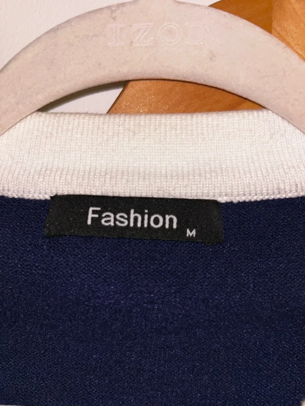 Classic Navy Knit Jacket with White Trim and Matching Pants - Picture 3 of 3